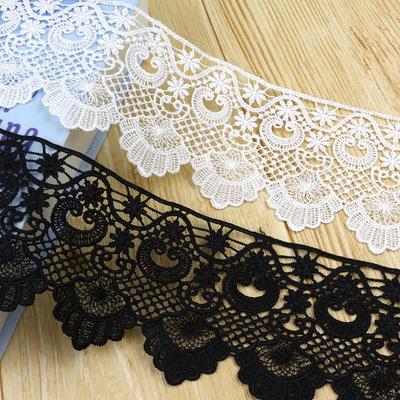 2 meter Hvid Sort Broderi Blonder Kant Bånd Bryllupskjole Dekorativt Bånd Bånd Tøj Kantning DIY Syning Materiale Tilbehør