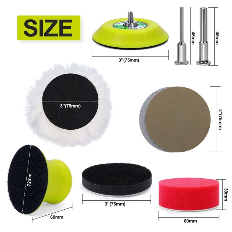 AT21-131 Pcs 3 Inch Sanding Discs With 60-10000 Grit Sandpaper, Car Headlight Restoration Kit For Wet Dry Sanding Easy To Use