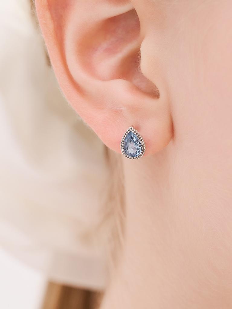 Rosemont Silver Aquamarine Earrings Lumiere Ra25D17T