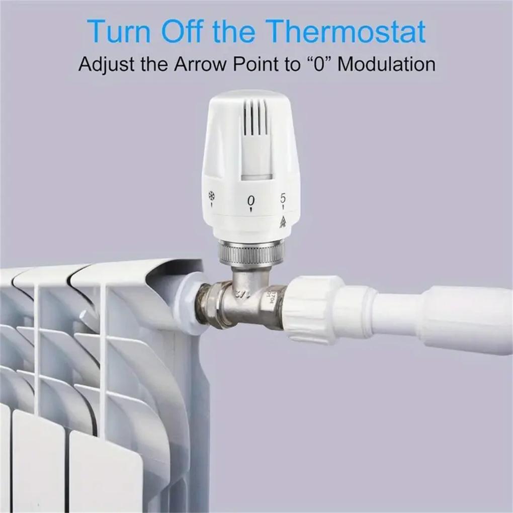 3pcs Frost-Proof Radiator Thermostat Heads Adjustable 5-Level Temperature Control Valve Replacement for Heating Systems