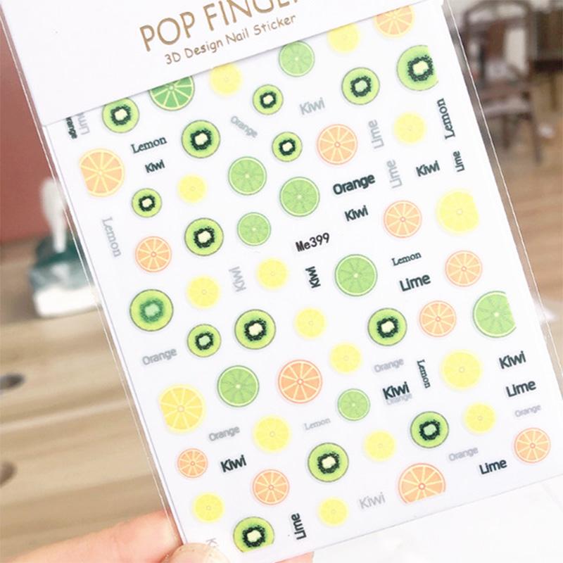 Children's Cute Nail Sticker Summer Fruits Design Cartoon Self-adhesive Waterproof Nail Art DIY Sticker for Kids Gift