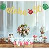 Aloha 50 Banner, Hawaiian 50th Birthday Decorations, Aloha Party Decorations, Tropical Luau Birthday Party Decorations, Palm Leaf Decorations Gold
