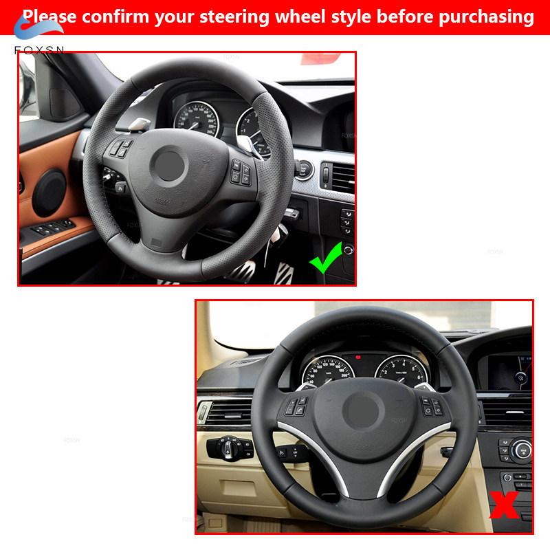 Hand-stitched Car-styling Interior Steering Wheel Braid Cover Trim For BMW M Sport 1 3 Series M3 E90 E92 E93 E81 E82 E87 X1 E84