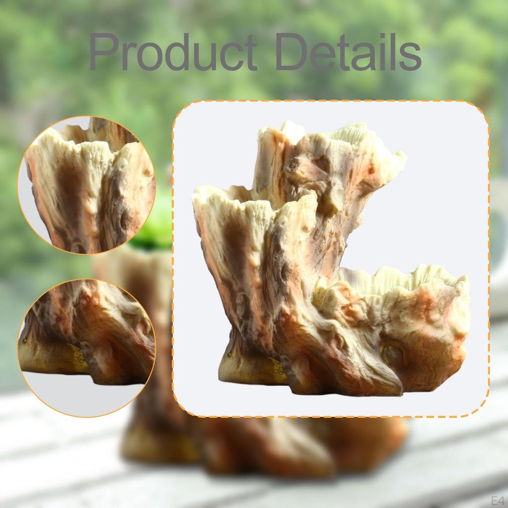 Květináč Kontejner Umělá Dřevěná Figurka Simulovaný Pařez Pryskyřičný Květináč Rostlina