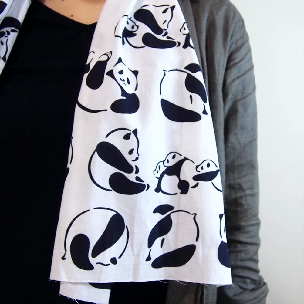 Miyamoto Towel Miyamoto Kenema Made In Japan Tenugui Hand 35 X Panda and 50031 Chū-dyed Towel, 90cm, Baby,