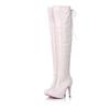 FS New Boots Women's High-heeled Patent Leather Knee-length Tube Large Size Red Pole Dance Boots