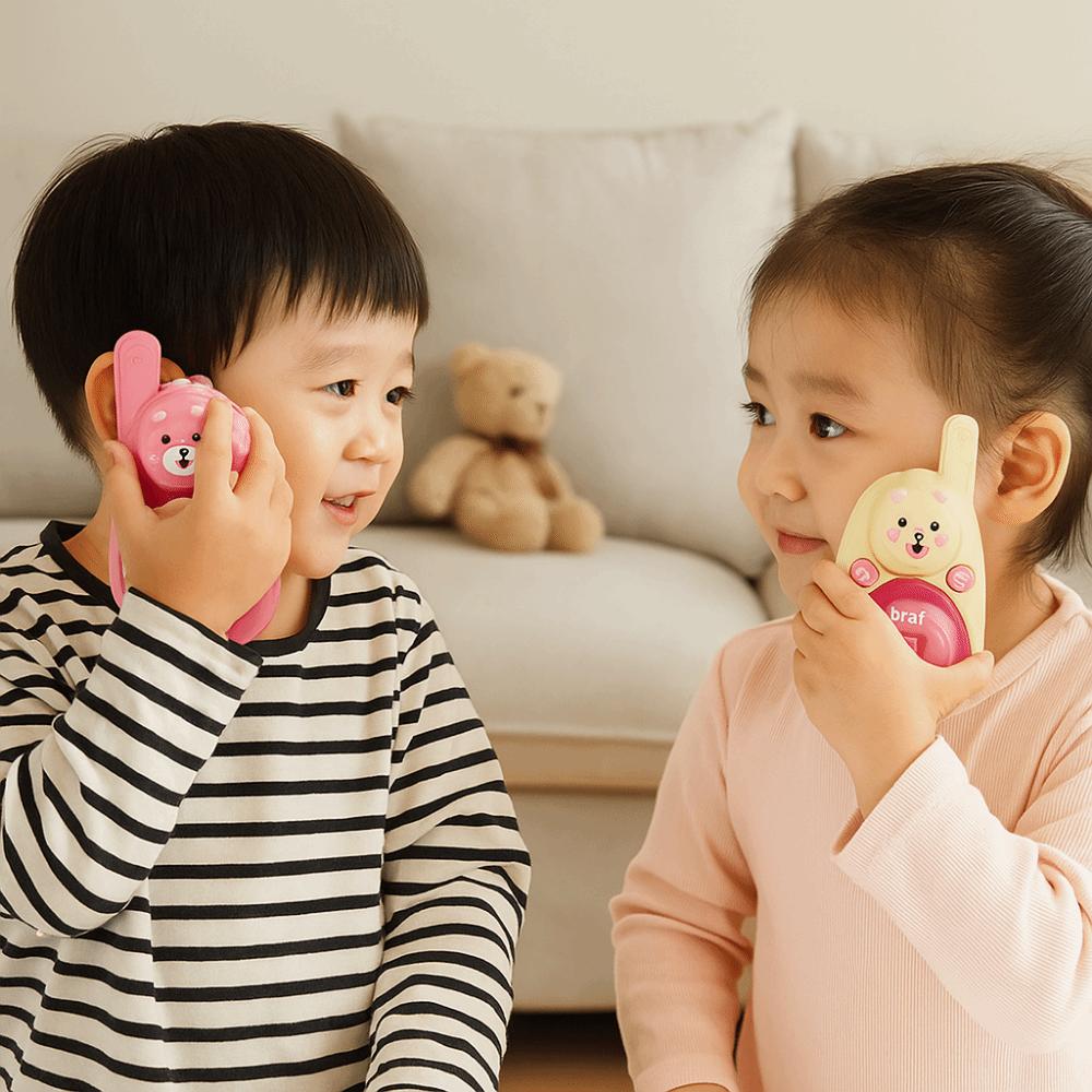 1 Pair Long Range Kids Walkie Talkies Lovely Bear Interactive Radio Transmitter Christmas Gift