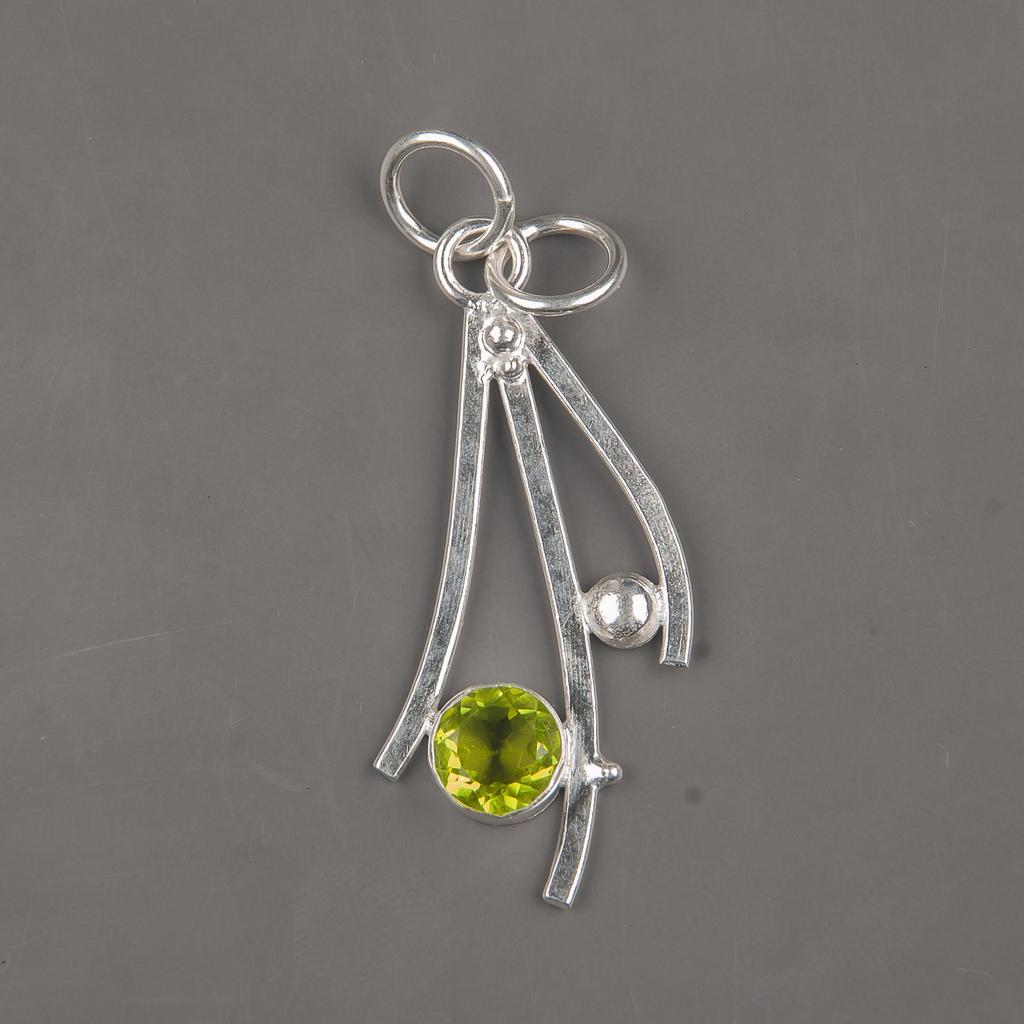 Peridot Pendant Gemstone Jewelry, Handmade 925 Solid Sterling Silver Pendant, Beautiful Silver Jewelry Pendant, Gift For Her