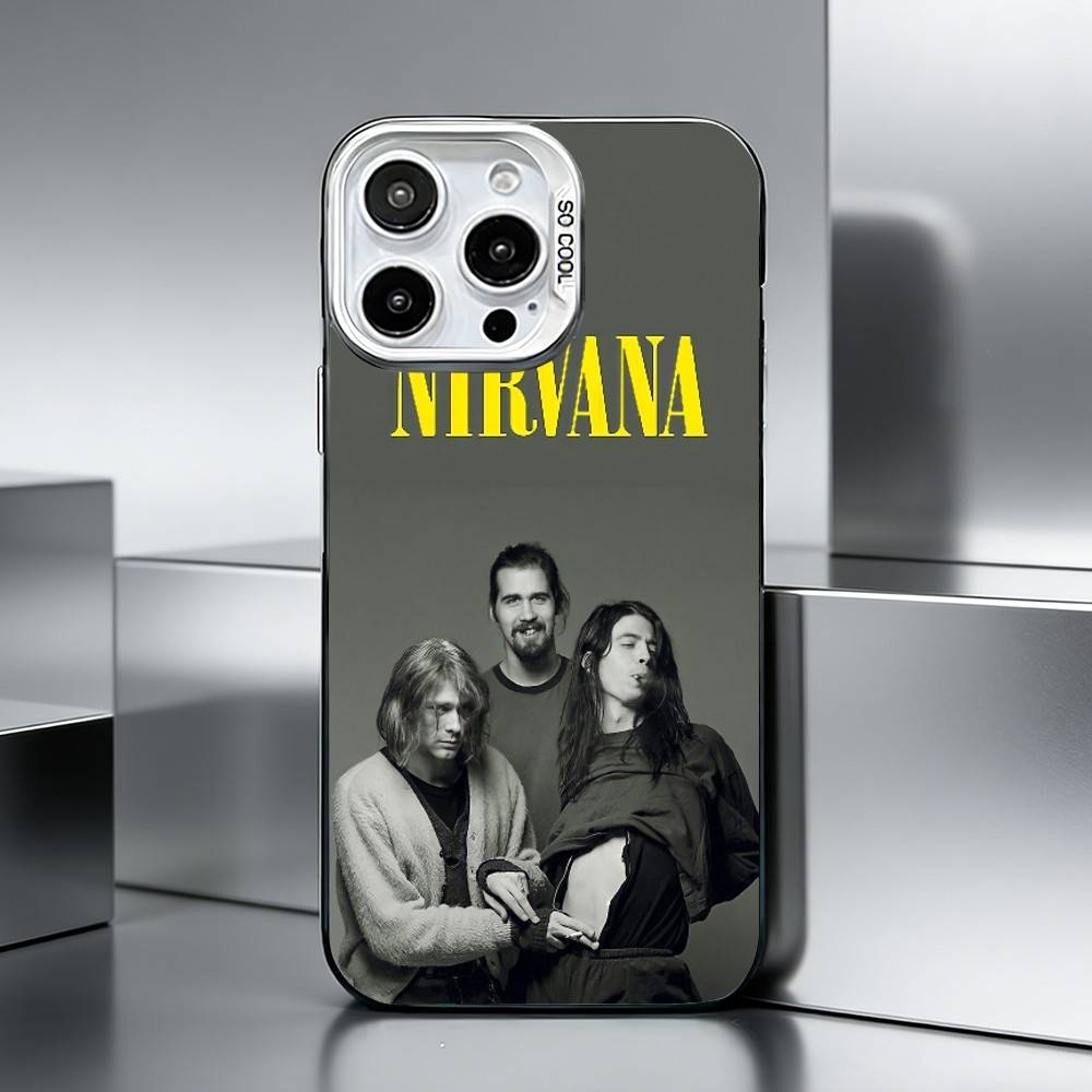 N-Nirvana Rock Band Lamentably Phone Case For iPhone 17,16,15,14,13,12,11 Plus,Pro Max,XS,Colored silver phone case iPhone14