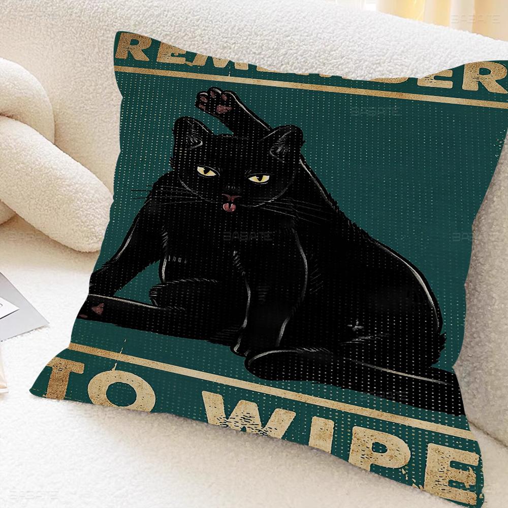 Black Cats Cushion Cover Decorative Pillow Sofa Home Decor Case Pillow Cases