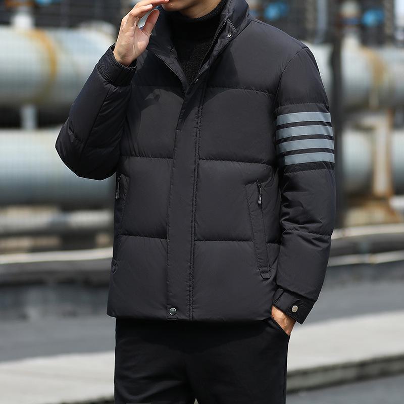 Down Jacket Is Cold-proof and Handsome, Loose and Thickened Warm In Winter, White Duck Down Stand-up Jacket.