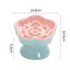 Creative Ceramic Drinking Water Food Tall footed Pet Bowls Anti Overturning Neck Protection Slow Food Anti Choking Cat Bowl, 1Pc