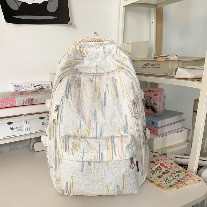 Красочный студенческий школьный рюкзак с вышивкой — фото 12