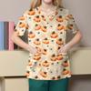 Damenmode V-Ausschnitt Kurzarm Overalls Doppeltasche Halloween Aufdruck Oberteile Bekleidung