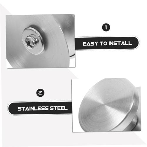 LALADEFIEE 2-Piece Replacement Pot Handles, Lid Knobs, Heat-Resistant Plastic, Boston Shape, 5.6*4*2.6cm (Silver)