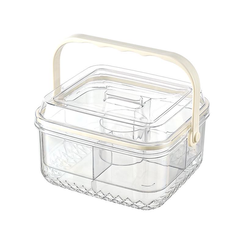 

Portable Fruit Storage Bowl with Compartments and Lid