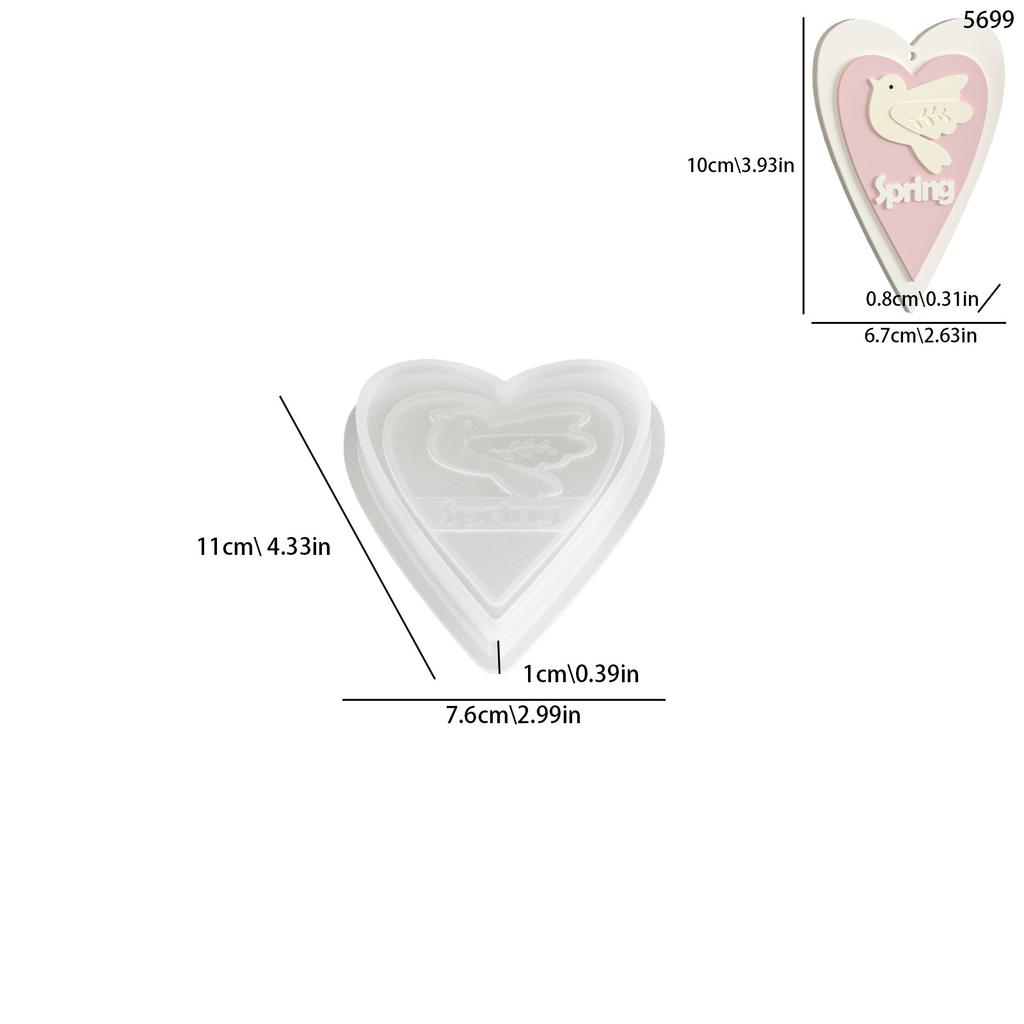 Heart Shape Mold Lightweight Plaster Mold Diy Craft Mold White For Home Decoration Art Projects Gift Making