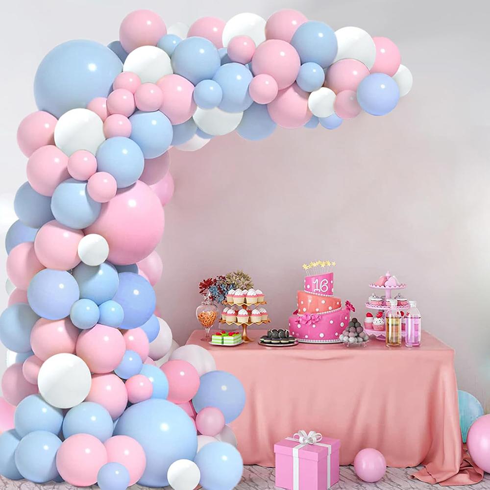 Pastel Pink Blue Balloons Garland Arch White Balloon Kit Gender Reveal Baby Shower Graduation Birthday Party Decoration Globos