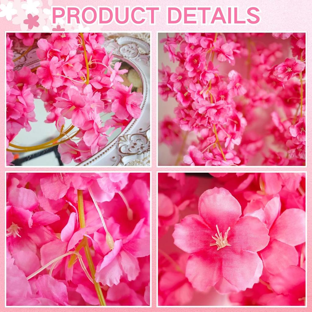 Artificial Flower Sakura Vine Wedding Outdoor Garden Roses Arch Home Room Party Decora Festival Bridal Fake Silk Scrapbook Plant