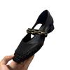 Hollow Summer Internet Celebrity Women's Shoes Breathable Fashion Woven Square Head Thick Heel Single Shoes