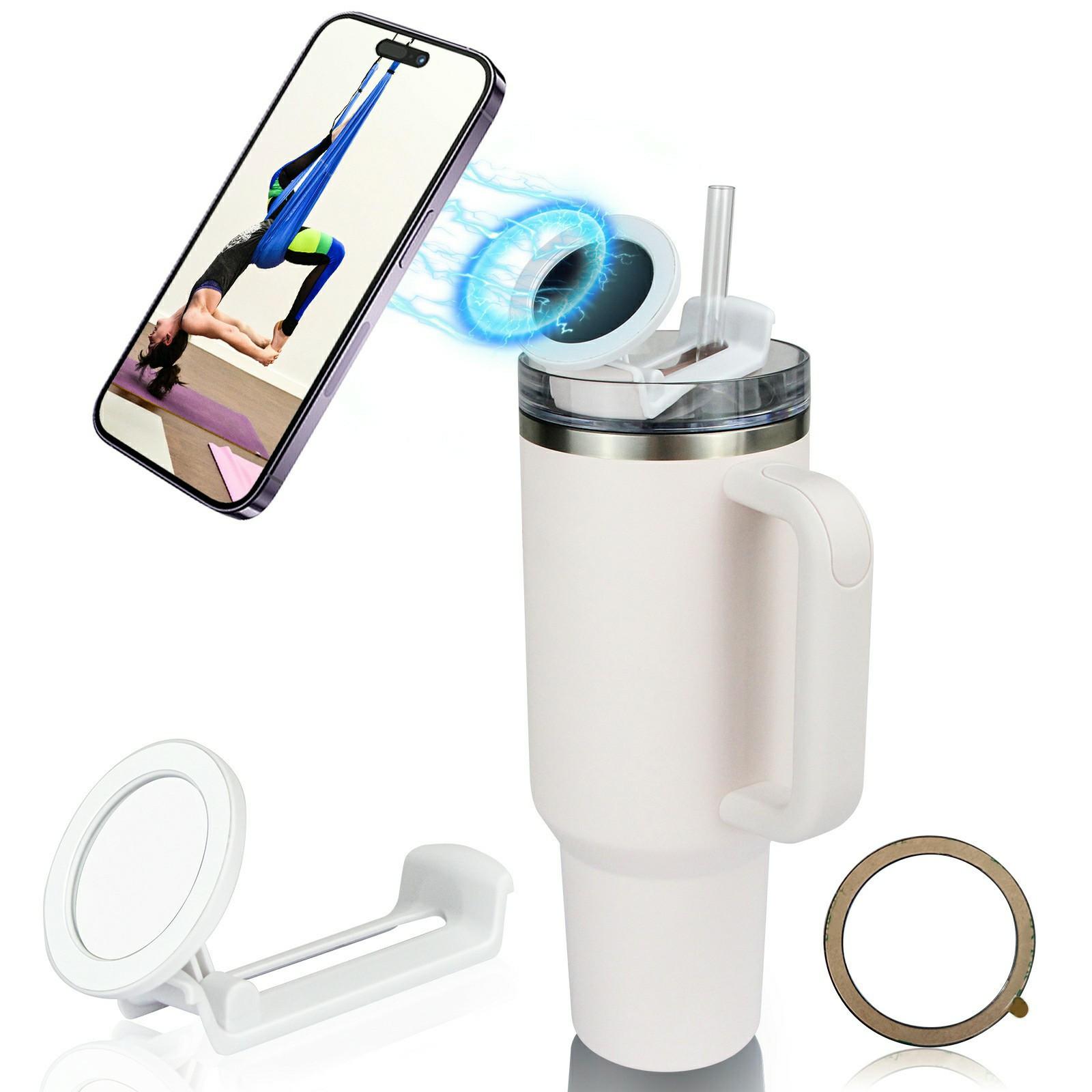 

For Stanley 40OZ Cup Magnetic Phone Holder Portable Rotatable Z-Shaped Stand Compatible with All Phones A