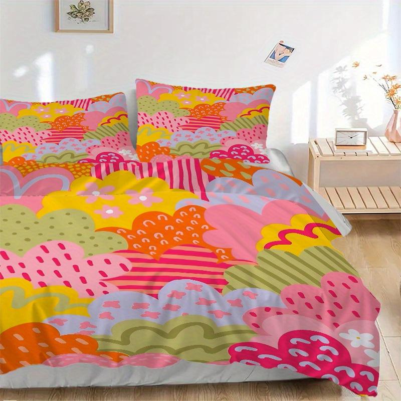 

3pcs Colorful Patterns Bedding Set, Ideal for Home Use, Suitable for Bedroom Decor (1*Duvet Cover + 1/2*Pillowcases, No Core) yy250821169 135x200cm