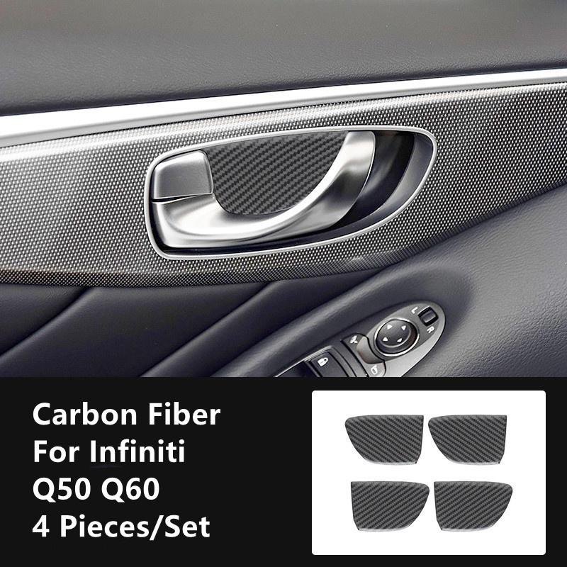 Carbon Fiber Car Interior Modification Cover Trim Strips Decorative Stickers For Infiniti Q50 Q60 Car Styling Inner