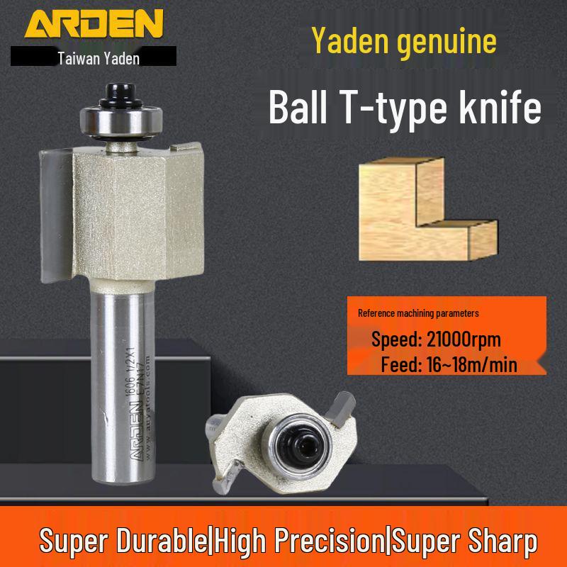 Taiwan Yaden T-Type Ball Bearing Edge Trimmer & Slotting Cutter for Woodworking