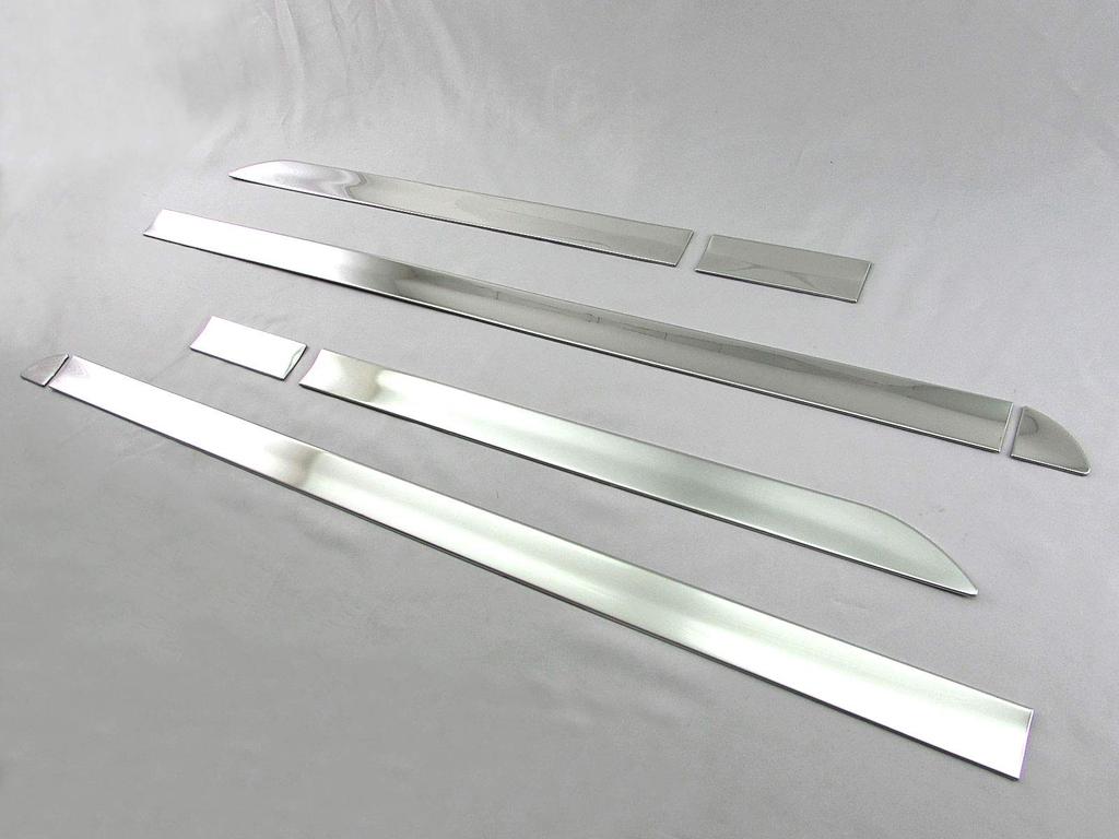 BRIGHTZ NV100 Clipper Rio DR17W Super Mirror Finish Stainless Steel Plated Side Door Molding 8PC DR17 DR R17 17 NV100 NV 100 V100 Clipper Rio Clipper