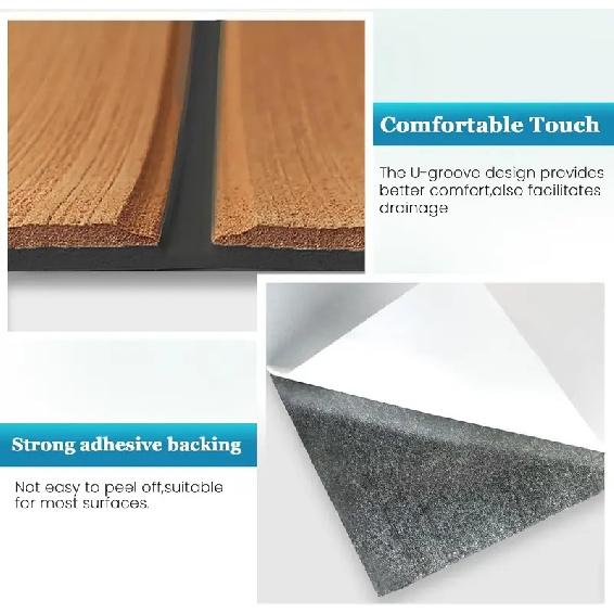 2400*300*5mm EVA Foam Boat Decking Sheet Mat Yacht Motorboat Anti Slip Vehicle Self-adhesive Marine Faux Teak Deck Flooring Pad