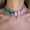 Luxury Big Crystal Choker Necklace Vintage Statement Crystal Rhinestone Wedding Neck Jewelry for Women Party Decorated