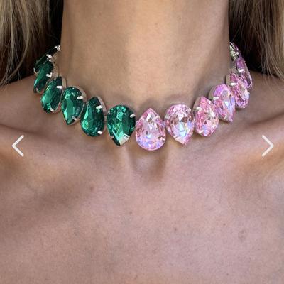 Luksusowy Naszyjnik Choker z Dużym Kryształem Vintage Wyrazisty Kryształowy Cyrkoniowy Ślubna Biżuteria na Szyję dla Kobiet Ozdobiony na Imprezę