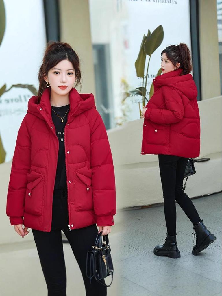 Damen 2025 Winter Verdickter Baumwollgepolsterter Daunenmantel - Koreanische Mode Locker Geschnitten, Kurze Kapuzenjacke.