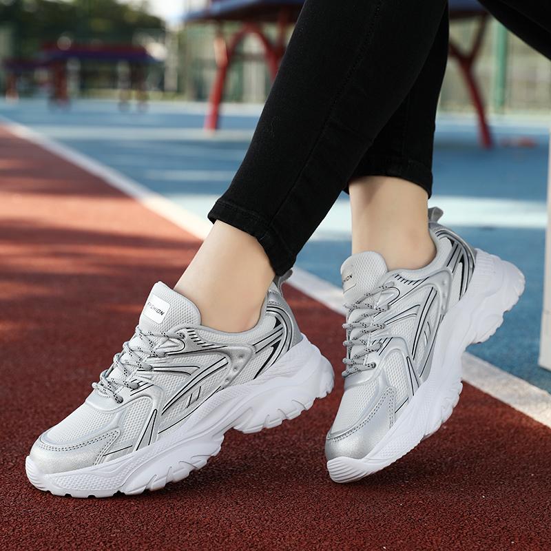All-Season Women's Sports Shoes, Breathable Women's Sports Shoes, Thick-Sole Height-Increasing Women's Sports Shoes