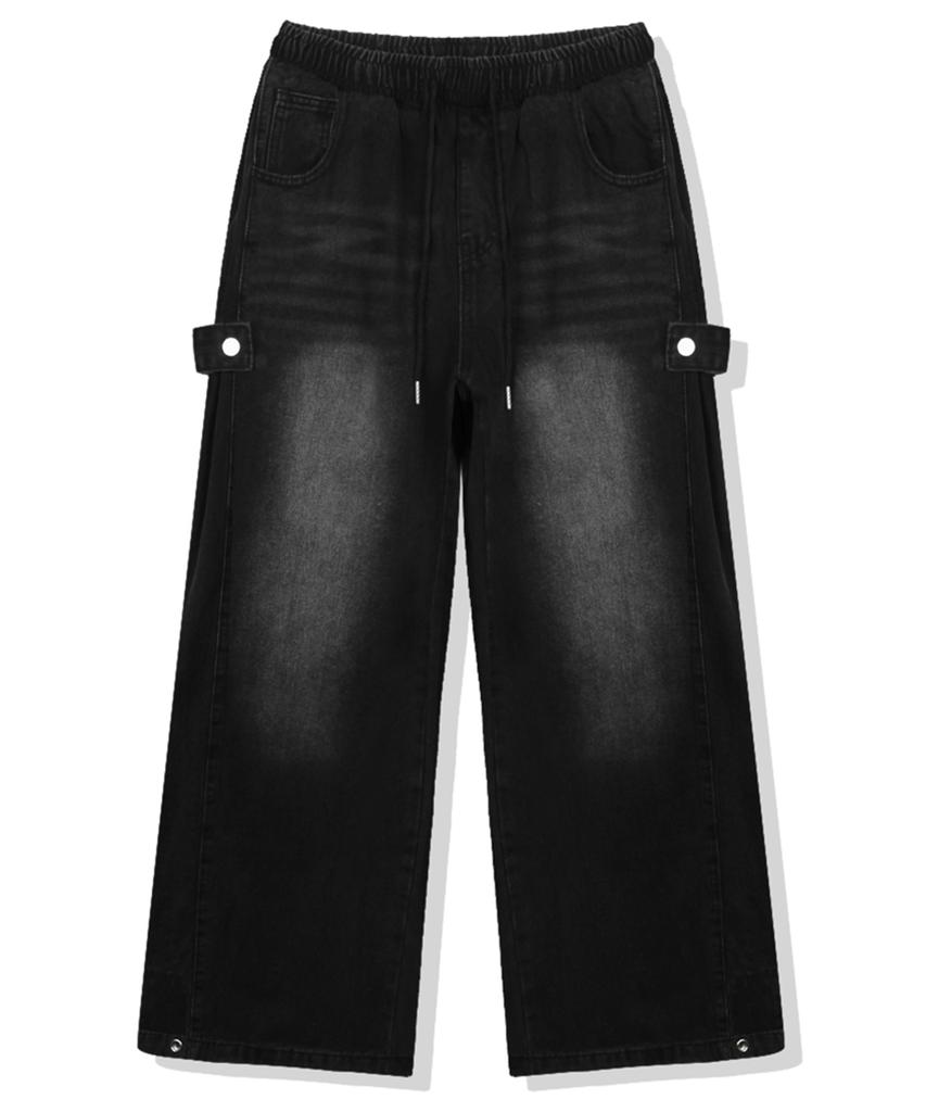 ULIFEZIP Serin Side Pintuck Denim Wide Pants 3 Colors [Ulzd_0053]