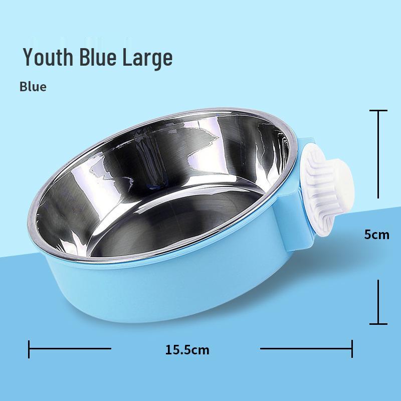 Stainless Steel Anti-Spill Hanging Pet Bowl for Cats, Dogs, and Rabbits