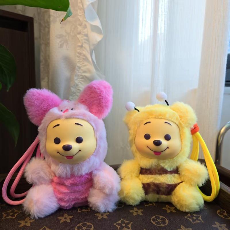 Disney 12cm Winnie the Pooh Hand Rope Series Plush Key Chain Pendant Cute Doll Accessories Christmas Birthday Toy Gifts