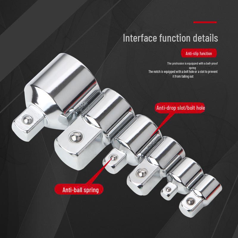 Set adaptor priză CR-V cu 6 piese: Convertoare de chei cu clichet de la 1/2" la 3/8" la 1/4"