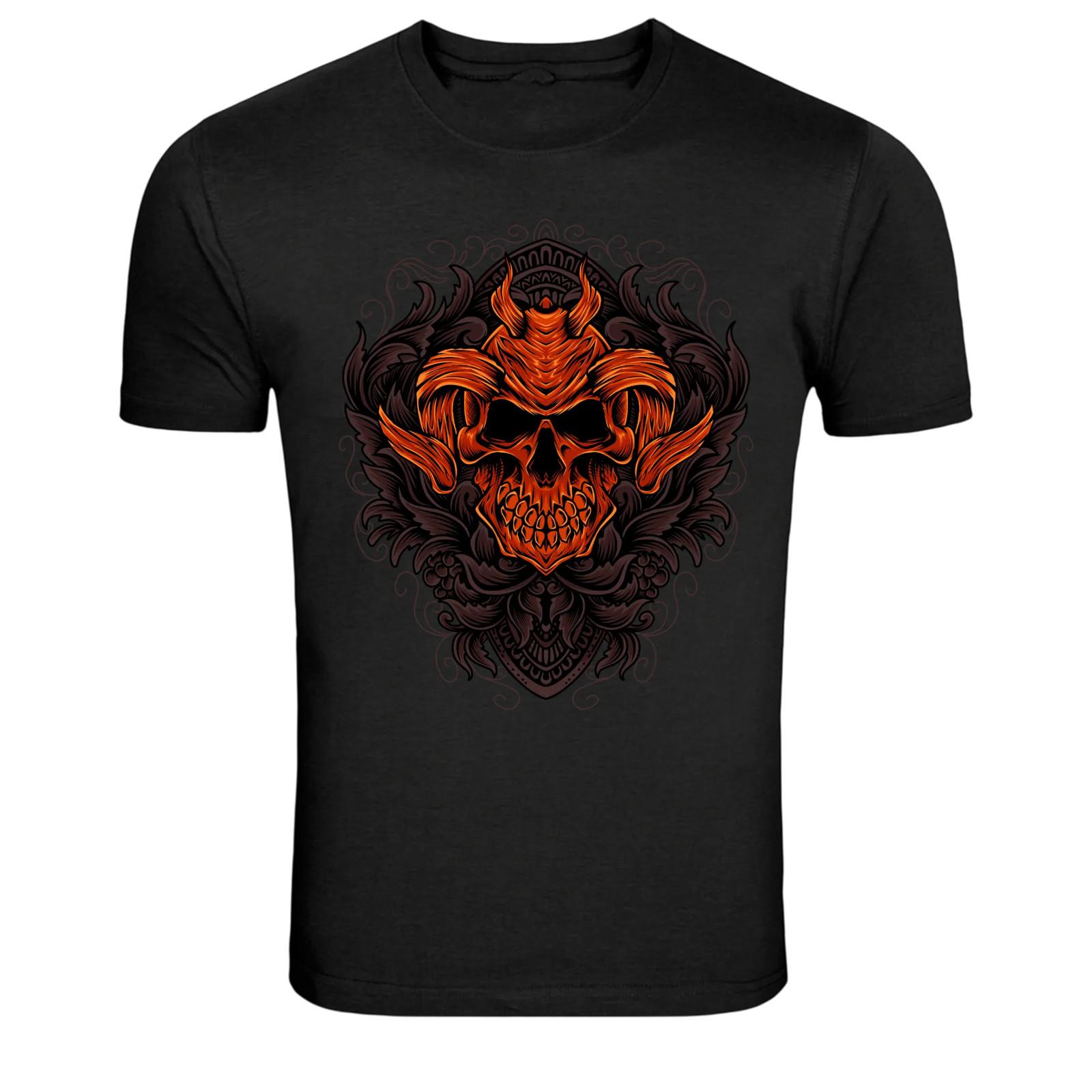 Demon Skull Dark Gothic Horror Graphic T-Shirt S