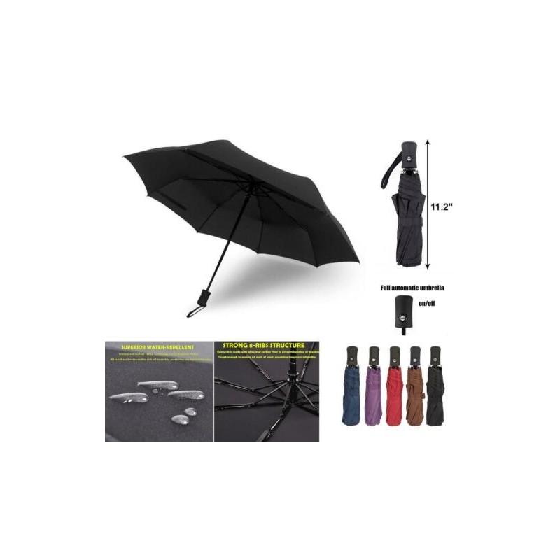 Elegantes schwarzes Kompakt-Regenschirm mit 10 Speichen und automatischer Öffnungs- und Schließfunktion