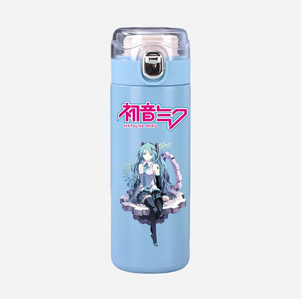 Tazza Termica Stampata Anime Hatsune Miku Portatile Acciaio Inossidabile 400ml Borraccia Anti-perdita Tazza da Campeggio Regalo