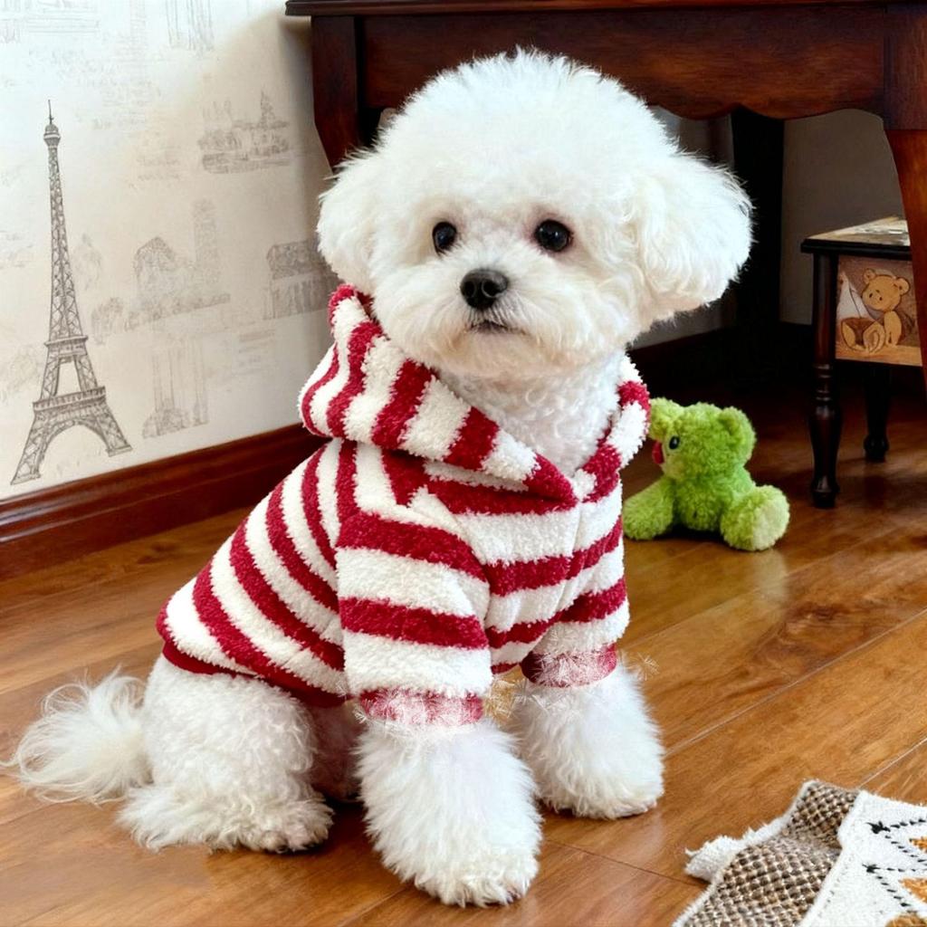 Autumn & Winter Velvet Striped Pet Vest for Hairless Cats & Corgis