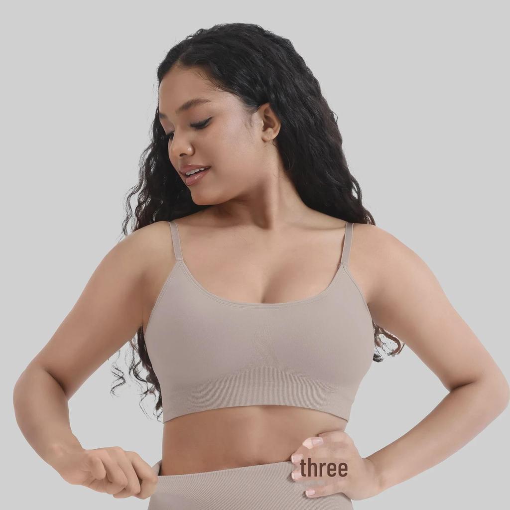 Seamless Detachable Chest Pad Vest, Large Size Wireless Bra for Women