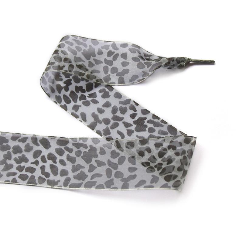 4 Cm Widen Leopard Chiffon Organza Shoelaces 110/130/160 Cm Length Bowknot Sneaker Sport Shoes White Shoes Laces