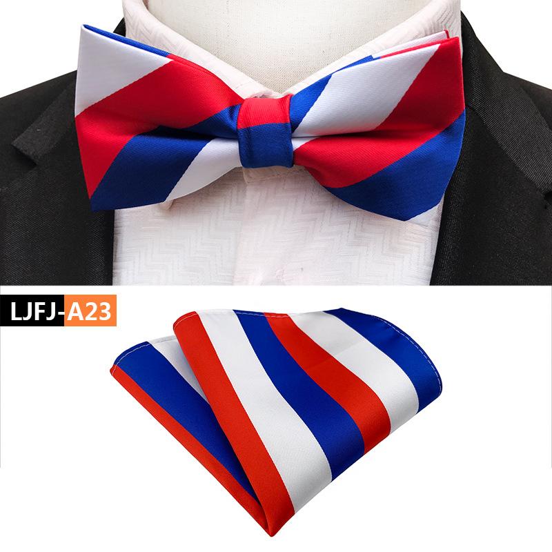 Set de papion cu buzunar și prosop la modă, papion de nuntă pentru mire și cavaler de onoare