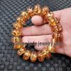 Imitation Beeswax Abacus Bead Bracelet with Amber Clasp