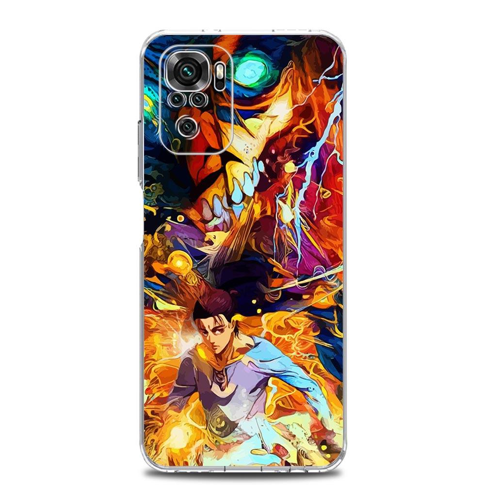 Anime Attack on titan Eren Yeager Pouzdro na telefon pro Xiaomi Redmi Note 12 11 9S 9 8 10 Pro Plus 7 8T 9C 9A 8A K40 Gaming Průhledný kryt