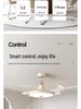 2025 Cream Wabi-Sabi Mid-Century Ceiling Fan Light, Silent High Airflow for Living Rooms & Restaurants
