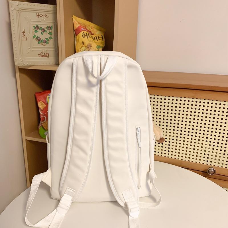 Schoolbag small fresh schoolbag female junior high school students solid color simple ins backpack primary school students light high value cute
