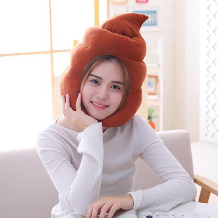 Diadema con Forma de Caca Sombrero de Felpa Gorra de Dibujos Animados con Orejeras Accesorios para Fotos de Cosplay de Halloween